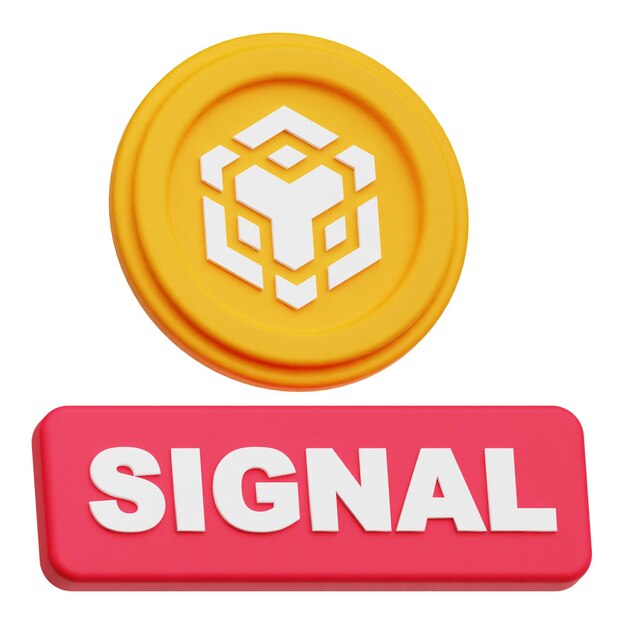 Binance Cryptocoin Icon 3D aislado en el fondo blanco