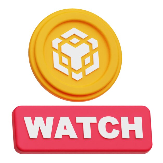 Binance Cryptocoin Icon 3D aislado en el fondo blanco