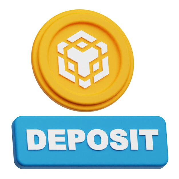 Binance Cryptocoin Icon 3D aislado en el fondo blanco