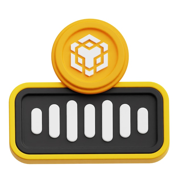 Binance Cryptocoin Icon 3D aislado en el fondo blanco