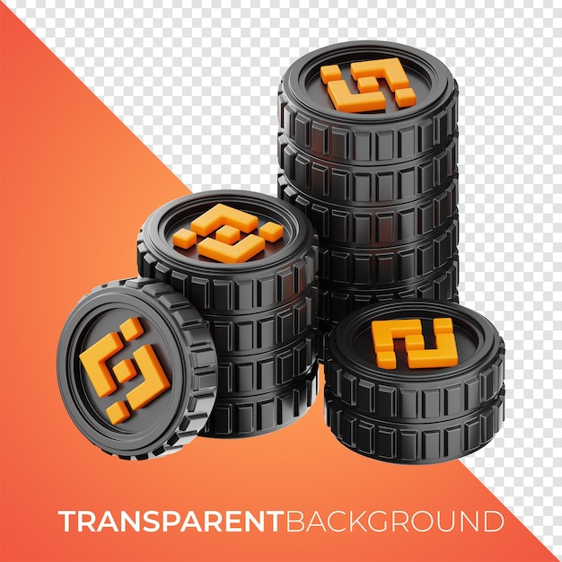 Binance Financial Blockchain Technology Wallet Icon 3D-Rendering auf isoliertem Hintergrund PNG