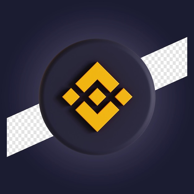 PSD binance kryptowährung symbol logo 3d-darstellung