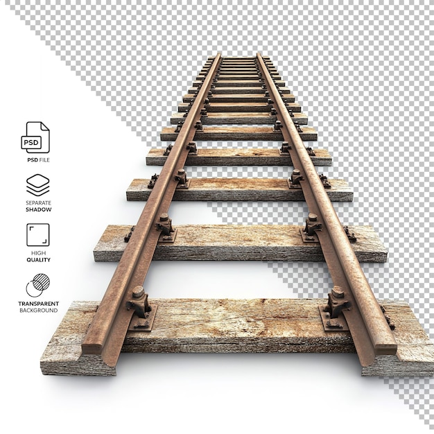 binario ferroviario isolato senza sfondo