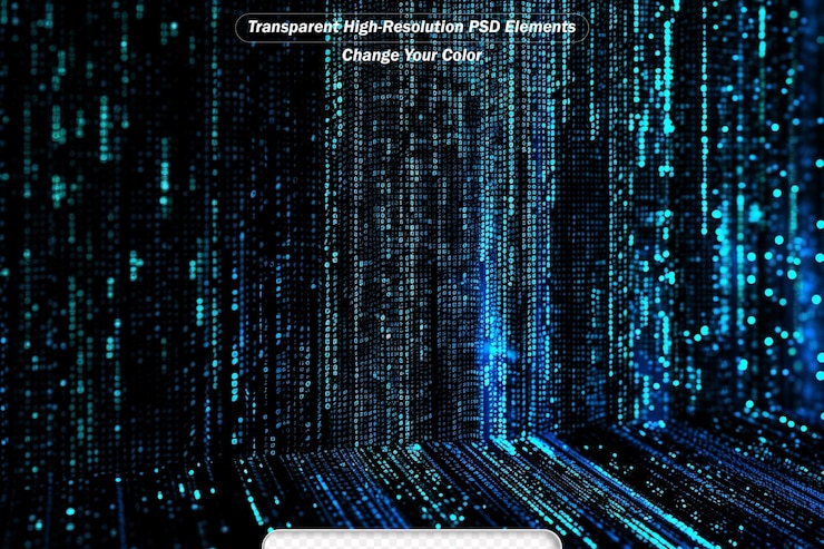 PSD binary code background motion binary data hacking computer data technology