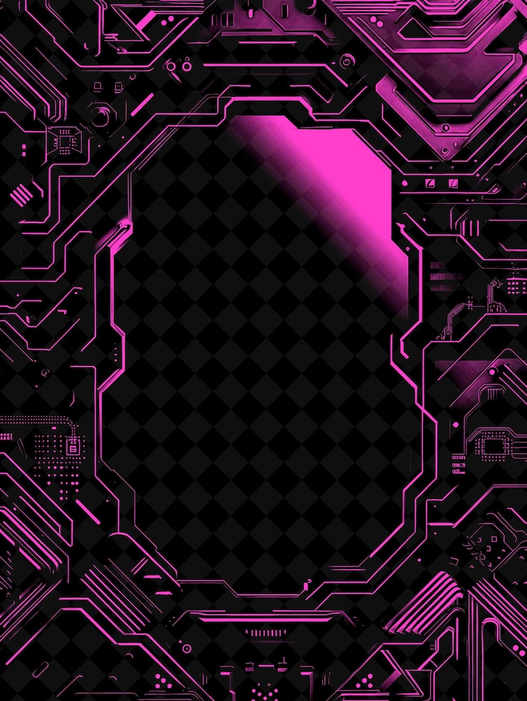 PSD bingkai batas teknologi tinggi dengan bentuk futuristik dan desain abstrak png kreatif metalik f
