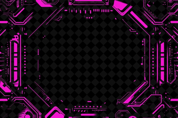 PSD bingkai batas teknologi tinggi dengan bentuk futuristik dan desain abstrak png kreatif metalik f