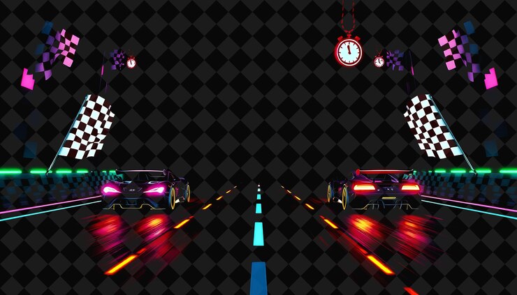 PSD bingkai piksel pada latar belakang hitam legam yang penuh dengan dekorasi game bingkai piksel terisolasi tinggi dan jelas