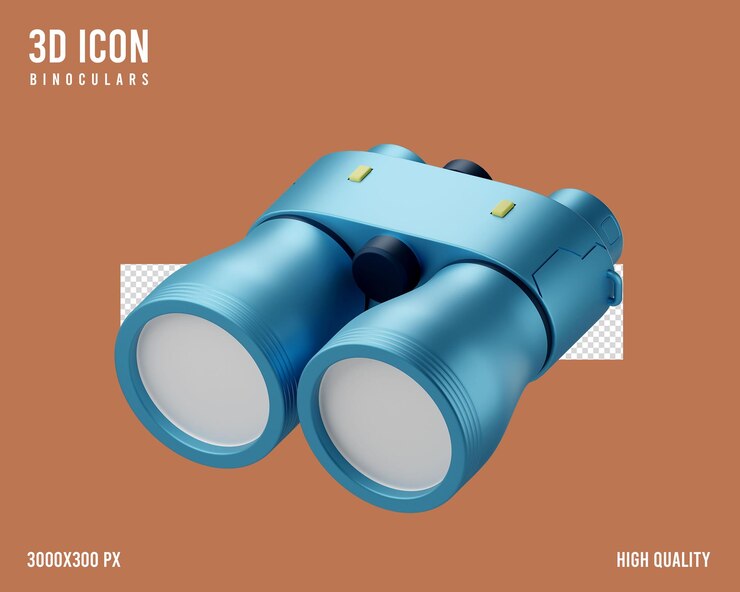 binóculo de ilustração 3D
