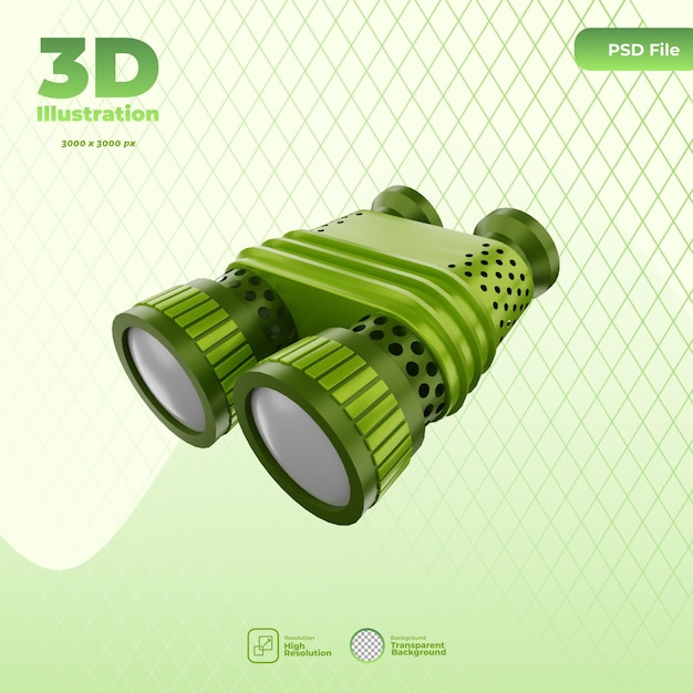 PSD binóculo de renderização 3d