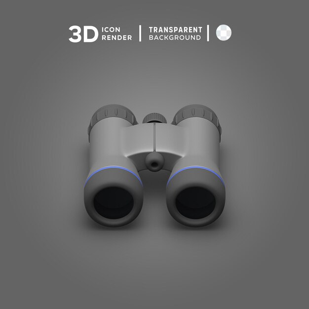 PSD binóculos deitados ilustração 3d renderização ícone 3d colorido isolado
