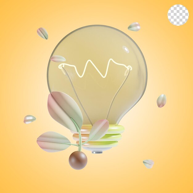 PSD bio bulb 3d icon illustration