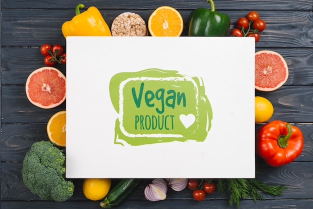 Bio prodotti alimentari vegani mock-up