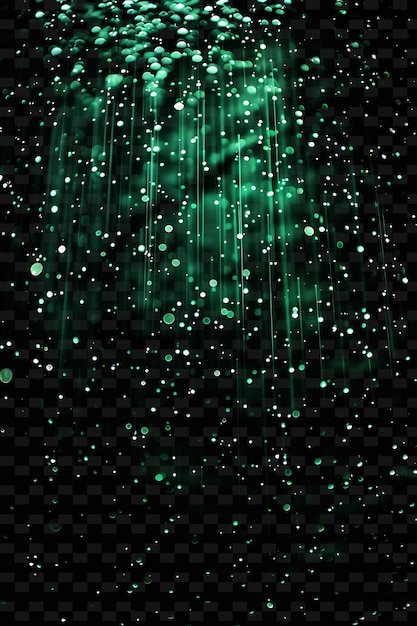 PSD bioluminescent shining rain with luminescent droplets and gr png neon light effect y2k collection