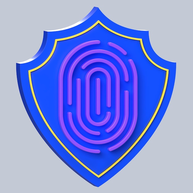 Biometrische Sicherheit 3D-Symbol