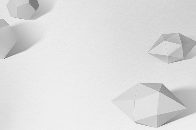 Bipiramide esagonale allungata grigia 3D e elemento di design dodecaedro pentagono grigio