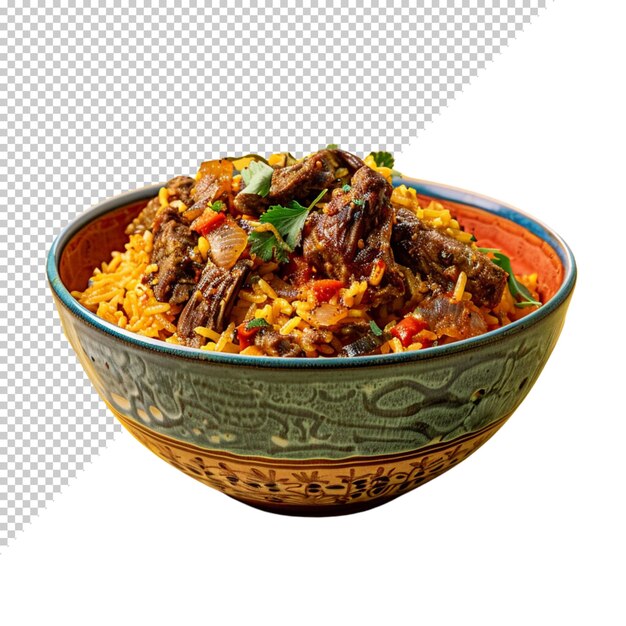 Biryani aislado en un fondo transparente