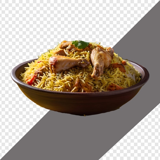 Biryani aislado en un fondo transparente