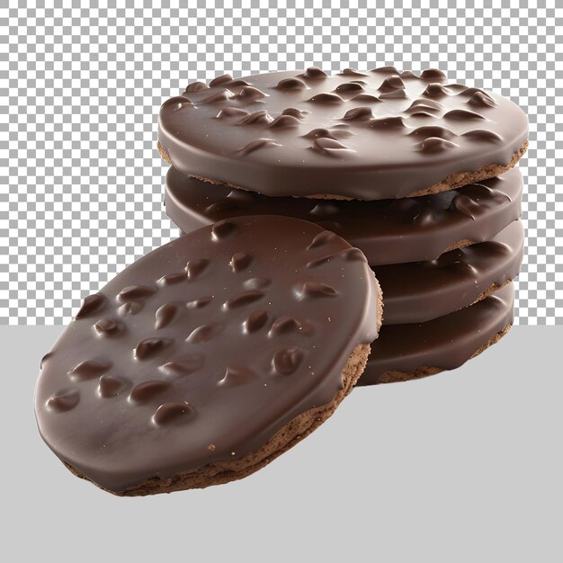 Biscoito de chocolate en fondo transparente generado por ai