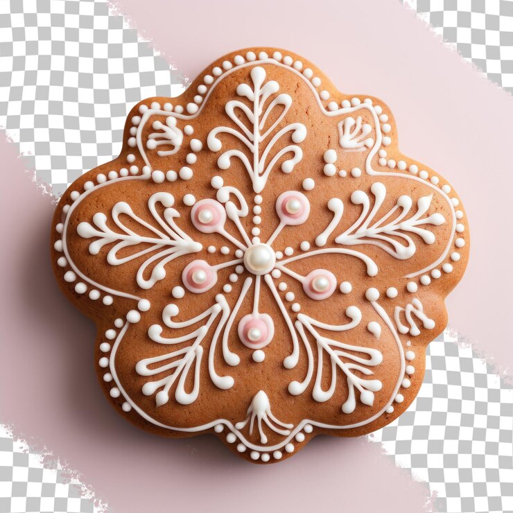 PSD biscoito de pão de gengibre para o natal debaixo de fundo transparente