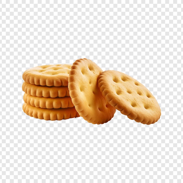 PSD biscoito salgado isolado em fundo transparente