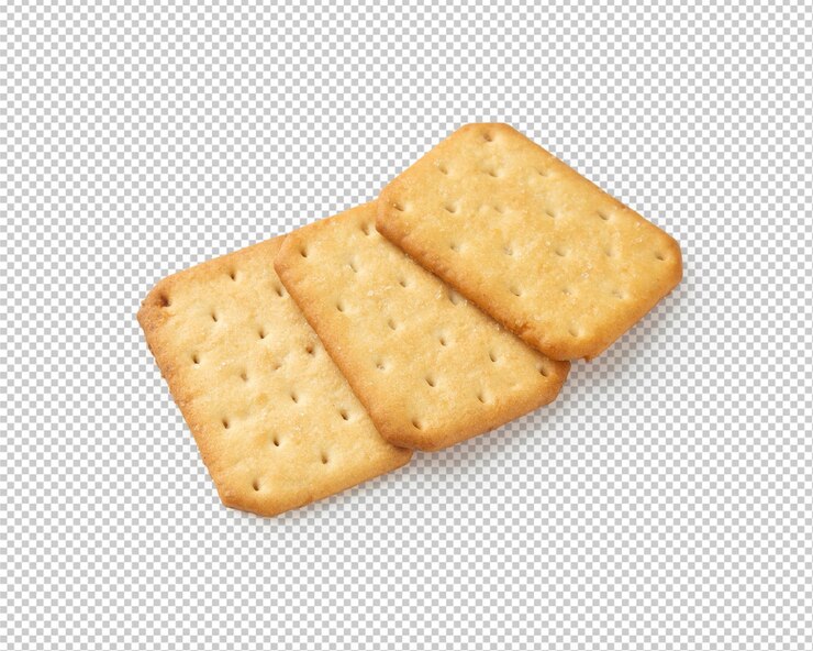 PSD biscoitos cracker isolados
