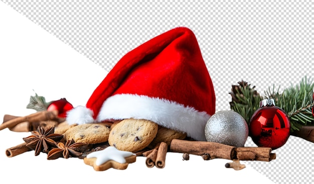Biscoitos de Natal debaixo do chapéu do Papai Noel