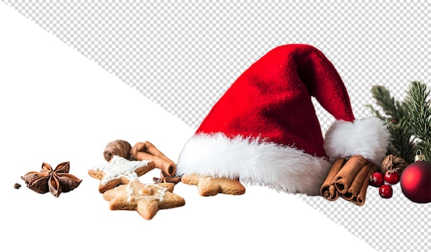Biscoitos de Natal debaixo do chapéu do Papai Noel