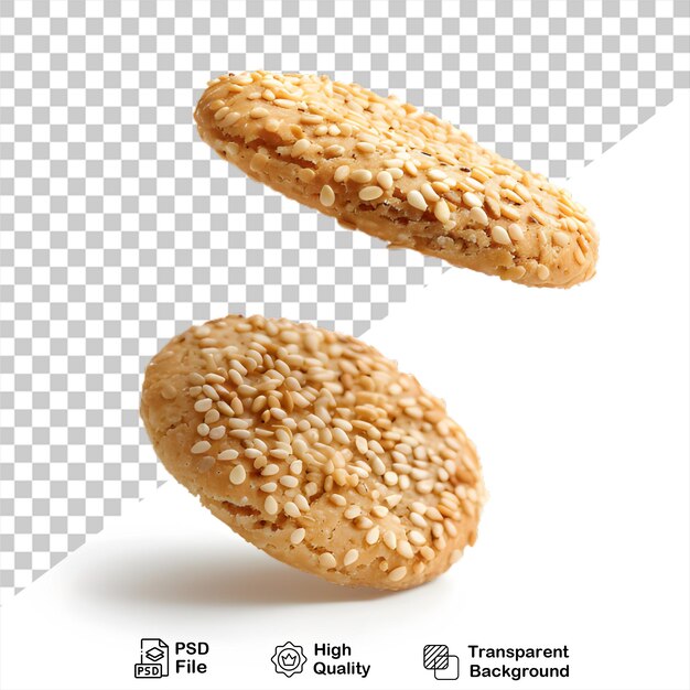 PSD biscoitos de sementes de gergelim irresistíveis que está em um fundo transparente com arquivo png