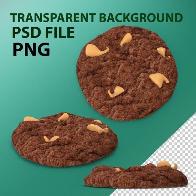 PSD biscuit au beurre de cacahuète et au chocolat png