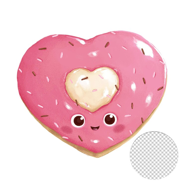 PSD biscuit coeur crème saint valentin sur fond blanc