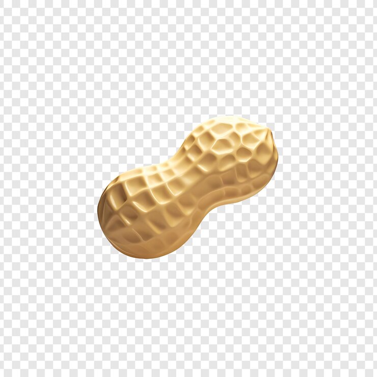 PSD un biscuit doré avec une longue queue est assis sur un fond transparent