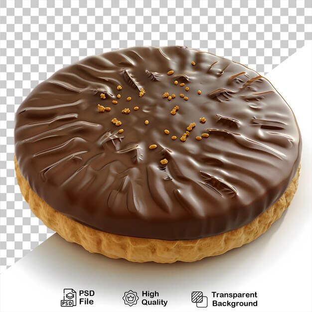 PSD un biscuit avec du chocolat avec une image d'un biscuit dessus