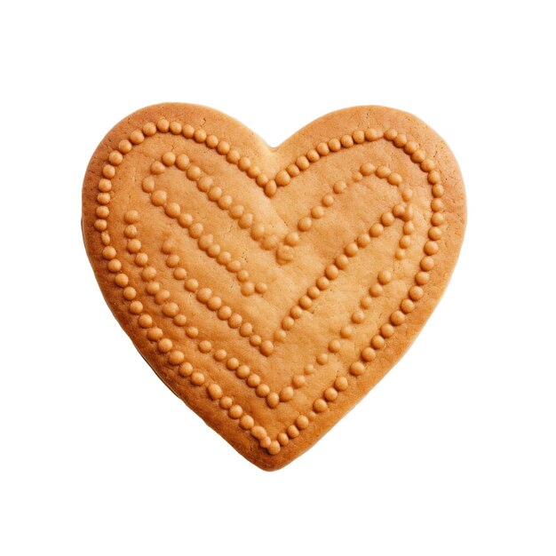 PSD un biscuit en forme de cœur avec un cœur qui dit 