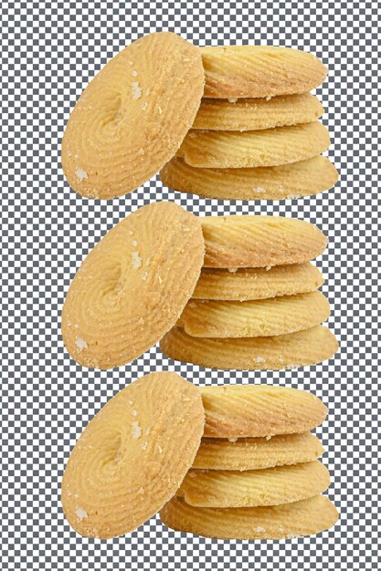 PSD biscuitos con pasteles aislados sobre un fondo transparente