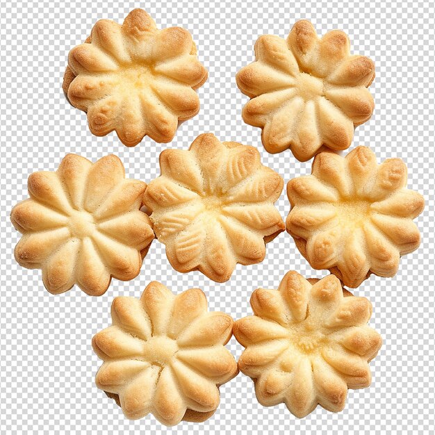 PSD biscuits au beurre danois isolés sur fond transparent