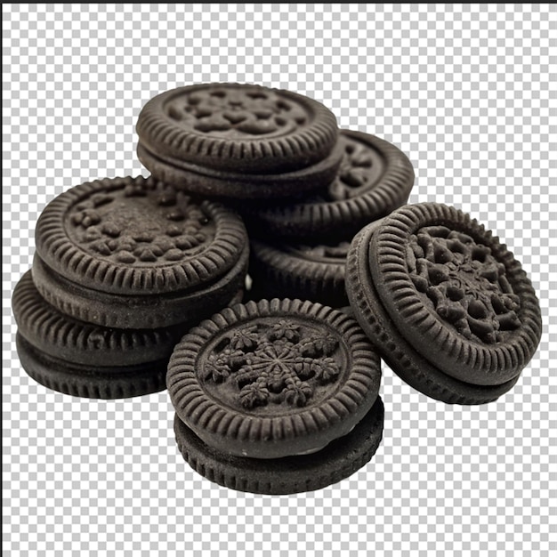 PSD des biscuits au chocolat sur un fond blanc