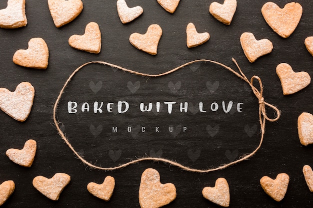 Biscuits En Forme De Coeur Au-dessus De La Vue