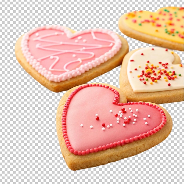 Des biscuits de gelée de cœur isolés sur fond blanc