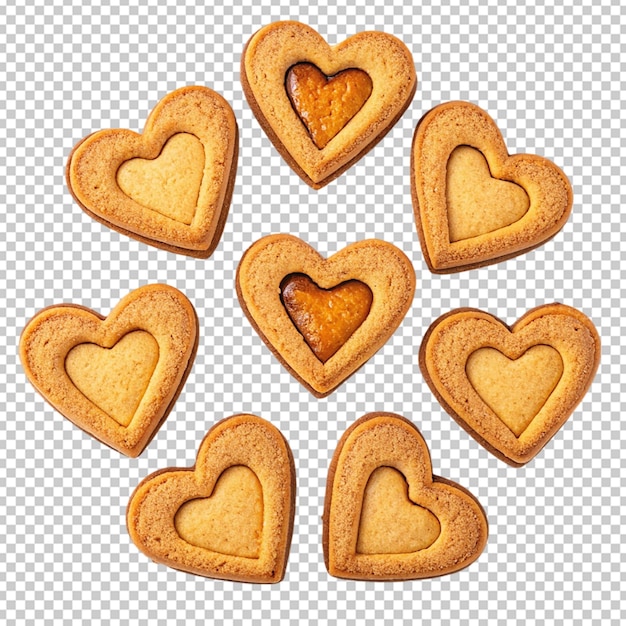 Des biscuits de gelée de cœur isolés sur fond blanc