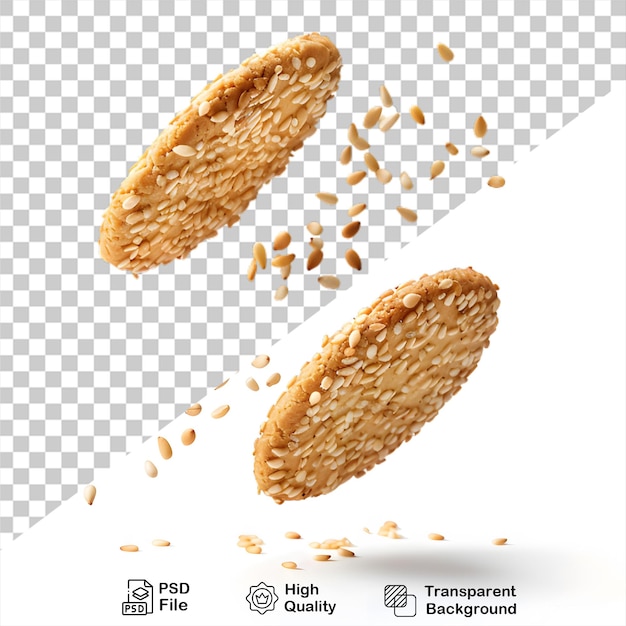 PSD des biscuits de graines de sésame irrésistibles qui sont sur un fond transparent avec un fichier png