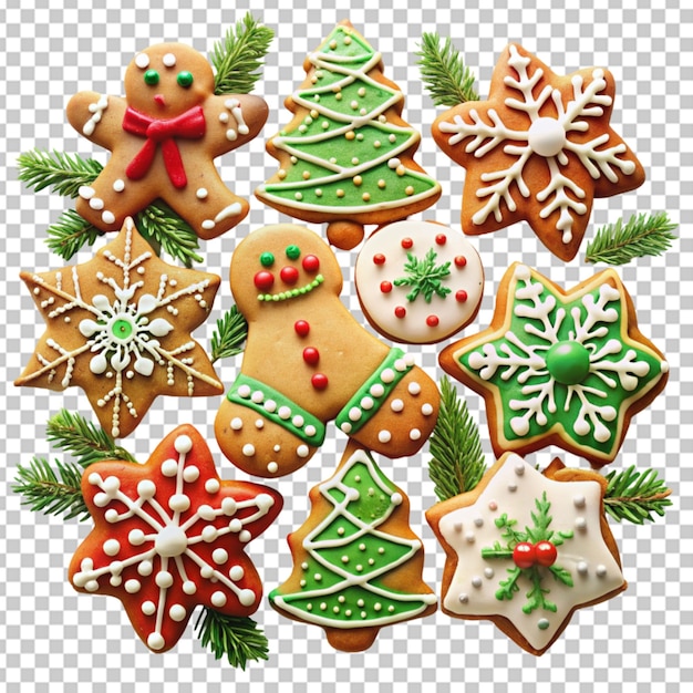 PSD des biscuits de noël sur un bg transparent