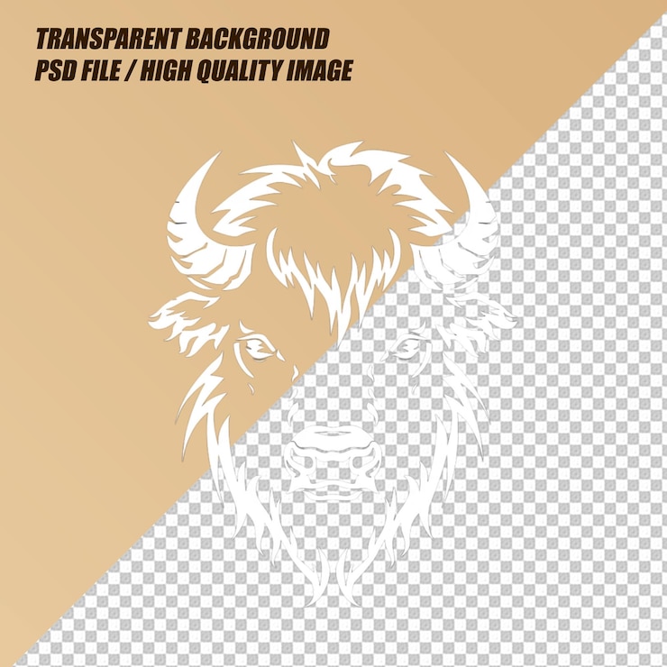 PSD bison ten yell en el fondo transparente png