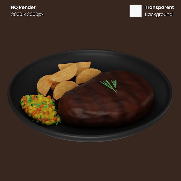 bistec, 3d, ilustración