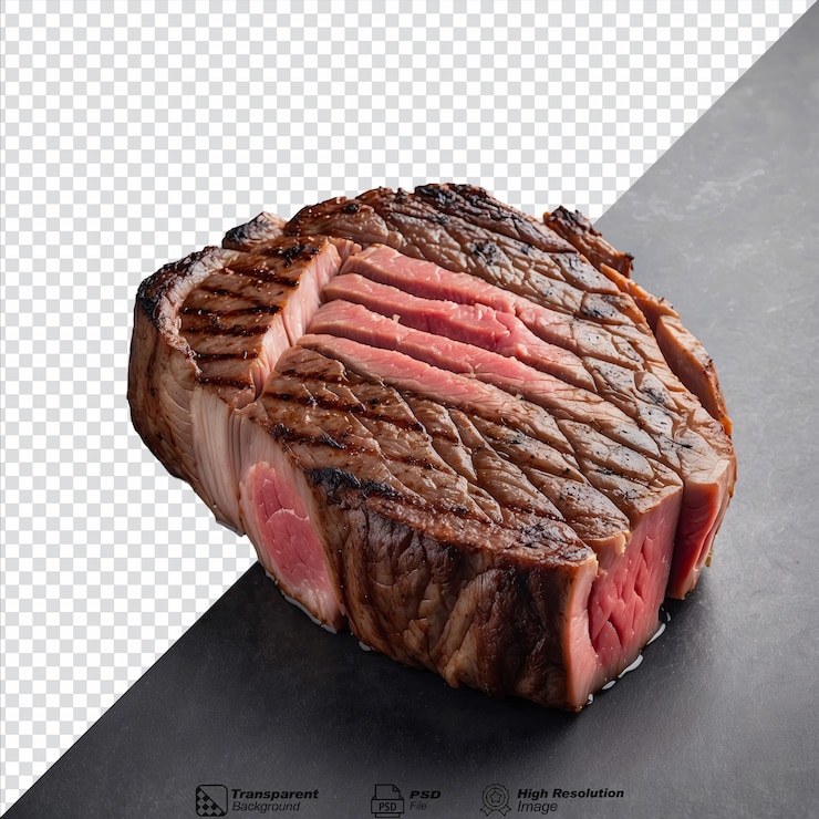 PSD bistec occidental aislado en un fondo transparente