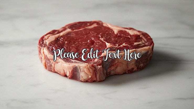 PSD bistecca di ribeye cruda su marmo