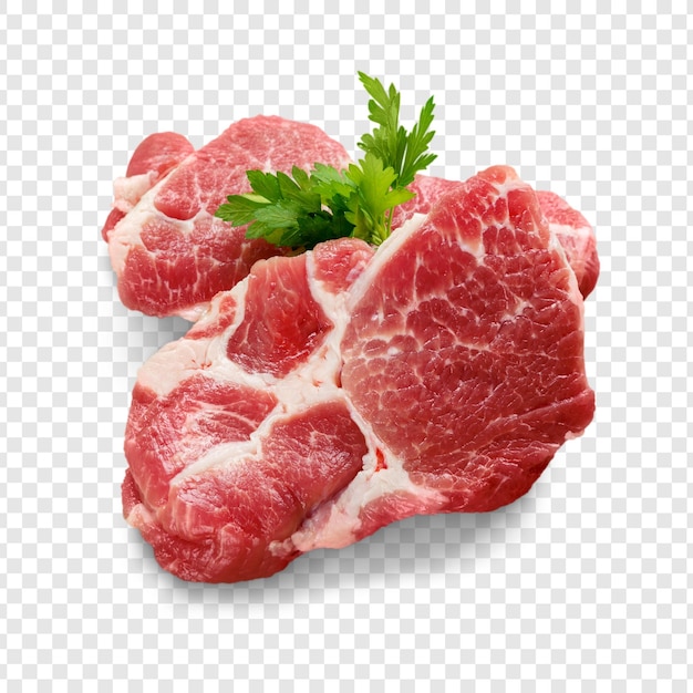 bistecche di maiale fresche crude