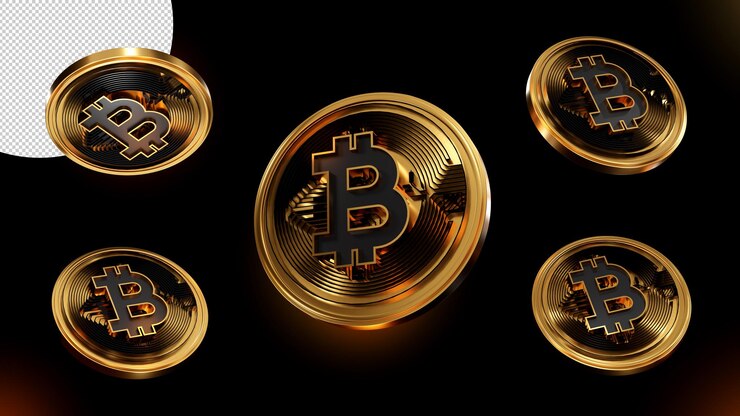 PSD bitcoin 3d logo sfondo icona btc