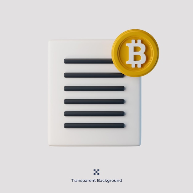 PSD bitcoin acuerdo 3d icono ilustración