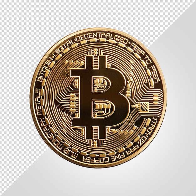 Bitcoin aislado en fondo blanco