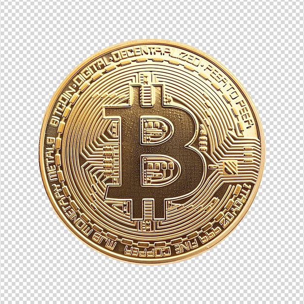 PSD bitcoin aislado en un fondo transparente png